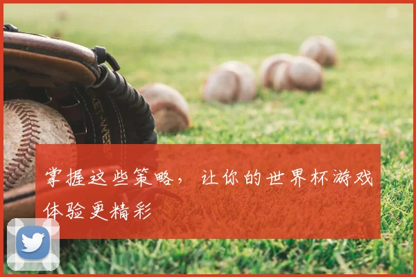 掌握这些策略,让你的世界杯游戏体验更精彩
